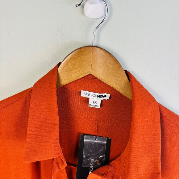 Fashion Nova Rust Orange Romper - Picture 5 of 6